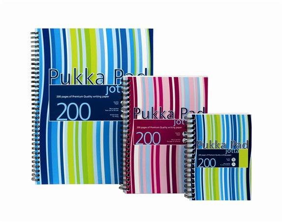 Špirálový zošit, A6, linajkový, 100 strán, PUKKA PAD "Stripe Jotta" 1