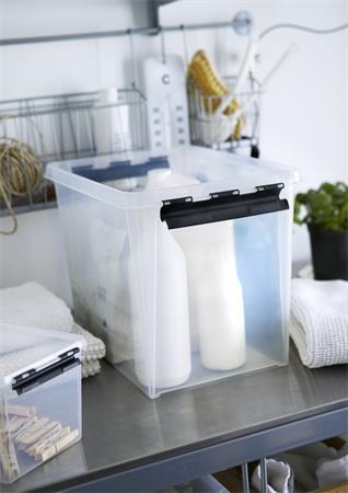 Úložný box, plastový, 14 l, čierne úchytky, SMARTSTORE "Classic 11", priehľadný 4