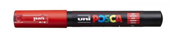 Dekoračný popisovač, 0,7-1,0 mm, UNI "Posca PC-1M", červená
