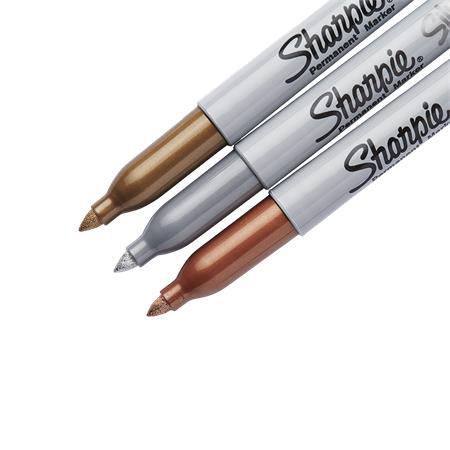 Permanentný popisovač, sada, 1,4 mm, kužeľový hrot, SHARPIE "Metallic", 3 rôzne farby 2