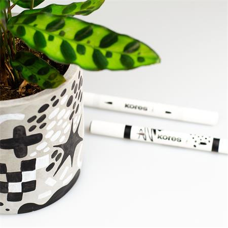 Dekoračný popisovač, sada, akrylový, 1-2 mm, obojstranný, KORES " K-Kreative", 2 rôzne far 4