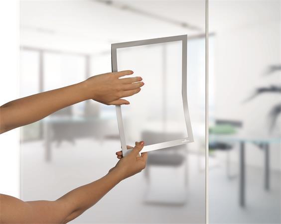 Informačný panel, A4, samolepiaci, DURABLE "DURAFRAME®", strieborná 2