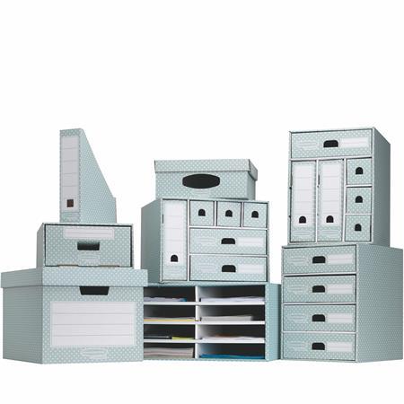 Úložný box, kartónový, 33,3x28,5x39 cm FELLOWES, "Style", zelená-biela 3