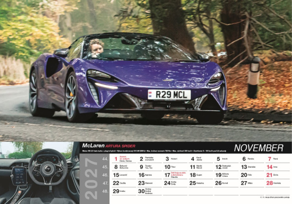Nástenný kalendár Fast cars 2027 12