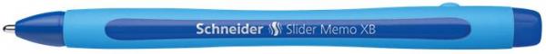 Guľôčkové pero, 0,7 mm, s vrchnákom, SCHNEIDER "Slider Memo", modré 3
