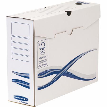 Archivačná krabica, A4+, 100 mm, FELLOWES "Bankers Box Basic", modrá/biela 1