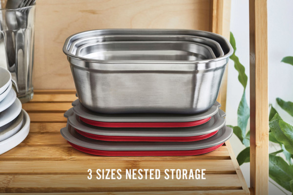 Set 3 škatuliek na jedlo – malá, stredná, veľká Black+Blum sivá 17