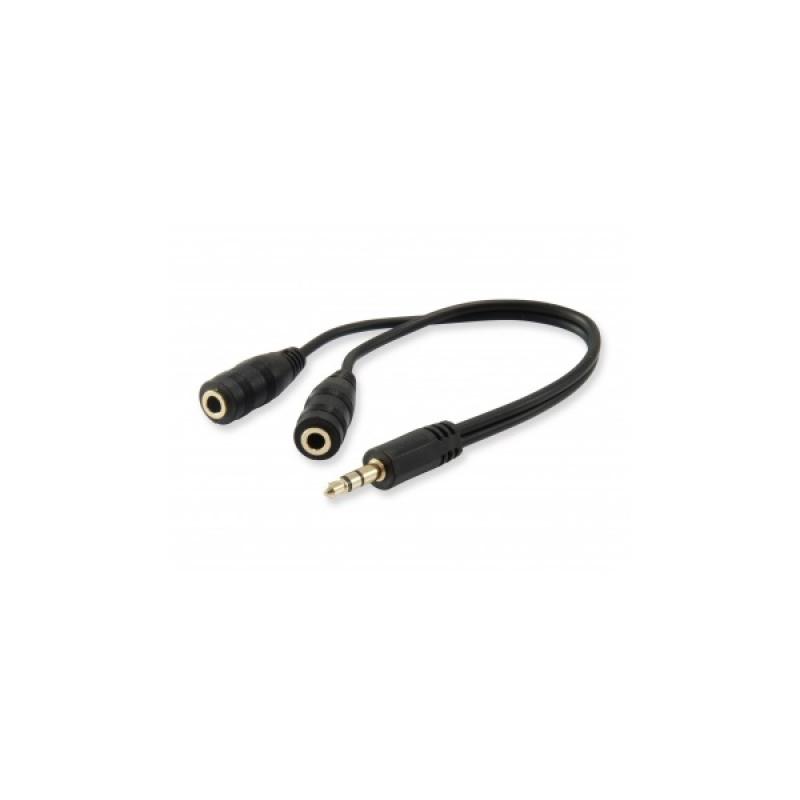 Audio rozdelovací kábel, 13cm, EQUIP