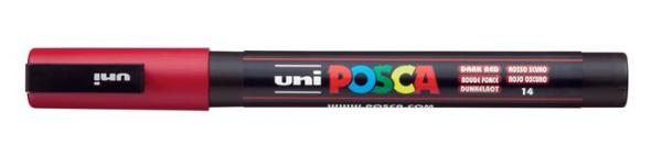 Dekoračný popisovač, 0,9-1,3 mm, UNI "Posca PC-3M", tmavočervená 1