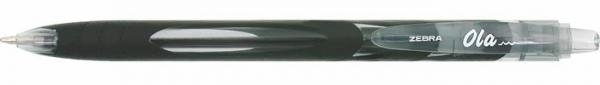 Guľôčkové pero, 0,27 mm, stláčací mechanizmus, ZEBRA "OLA", čierna 1