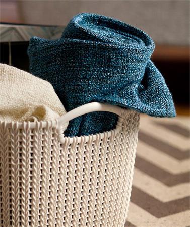 Pletený košík, rozmer L, CURVER "Knit", biely 3