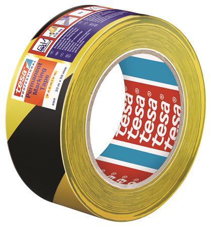 Označovacia páska na podlahy, 50 mm x 33 m, TESA "Professional Premium", čierna-žltá 2