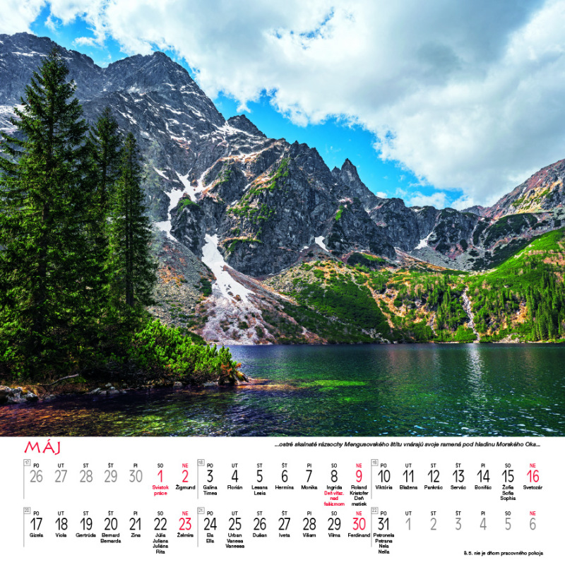 Nástenný kalendár Tatry štvorec 2027 6