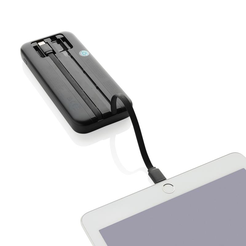 Powerbanka Turbopack 10000mAh s integr. káblami z RCS plastu čierna 4