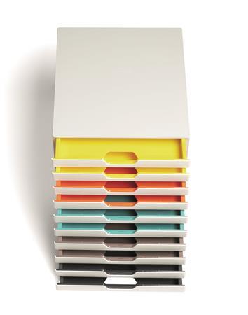 DURABLE Zásuvkový box, plastový, 10 zásuviek, DURBALE "VARICOLOR® 10", biela 1
