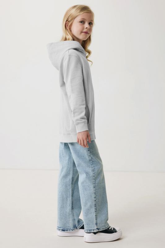 Detská mikina s bočnými vreckami IQONIQ Yengo z rec. bavlny light heather grey 7-8r (122-128cm) 10