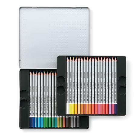Akvarelové ceruzky, sada, šesťhranné, plechová krabička, STAEDTLER "Karat® aquarell 125", 2