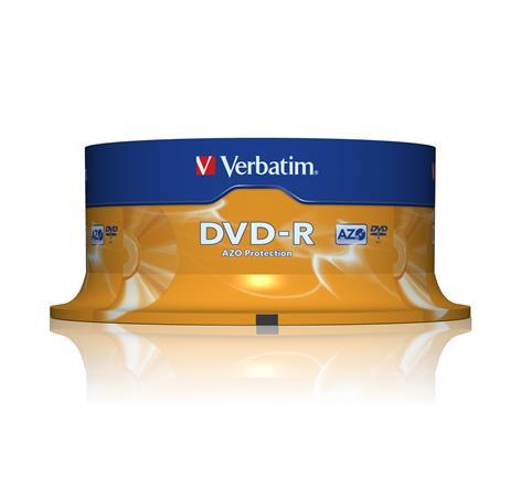 DVD-R disk, AZO, 4,7GB, 16x, 25 ks, cake box, VERBATIM 2
