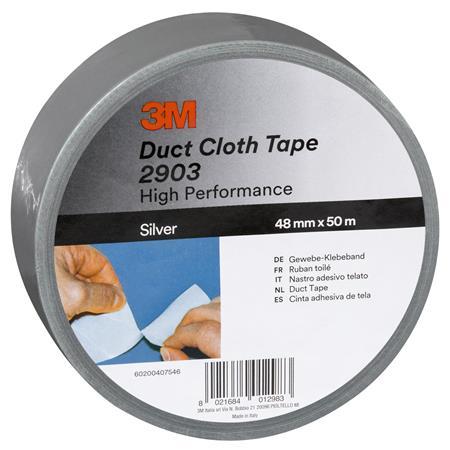 Lepiaca páska, vynilová, 48 mm x 50 m, 3M SCOTCH "Duct", strieborná 2