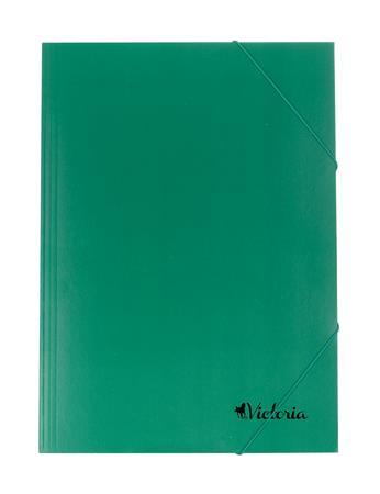 Doska s gumičkou, kartónová, A4, VICTORIA, zelená 1