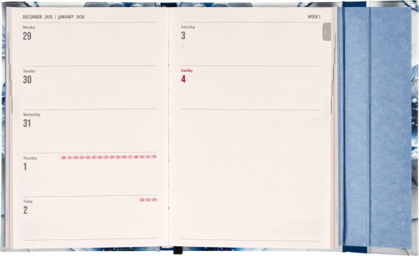 NOTIQUE Týždenný magnetický diár Porcelánový kvet 2026, 11 x 16 cm 1