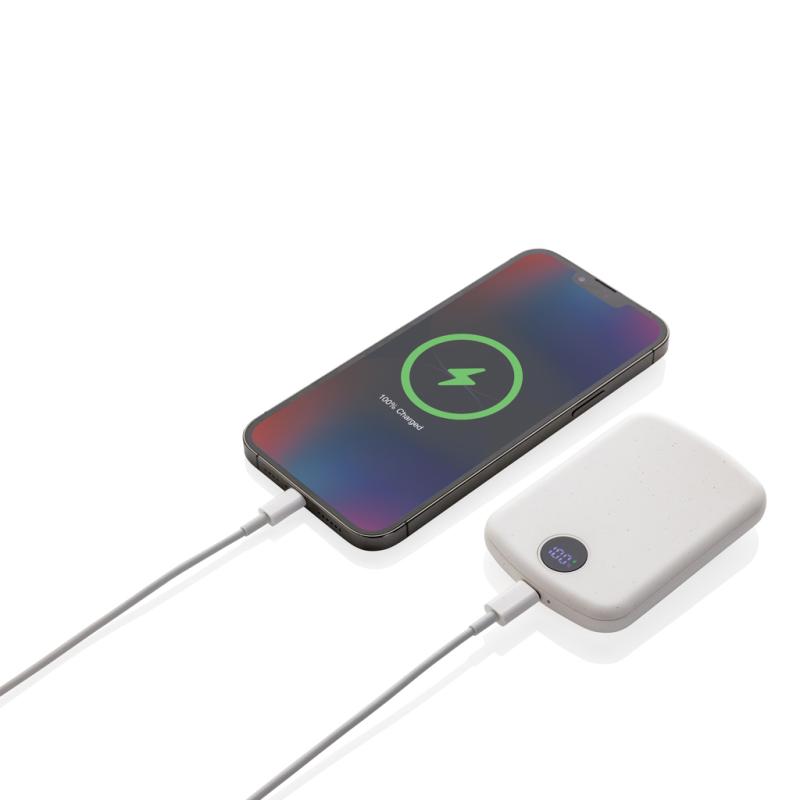 Magnetická powerbanka 5000mAh MagBoost z RCS recykl. plastu biela 3