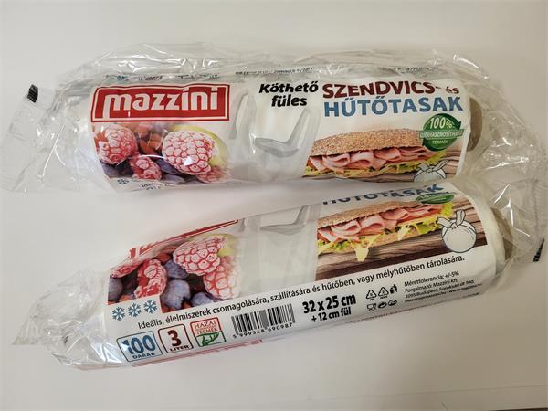 Vrecká na chladenie a desiatu, so zaväzovaním, 3 l, MAZZINI, priehľadná 1