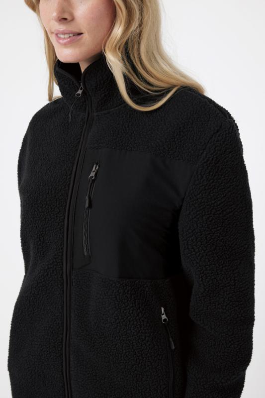 Pile fleece bunda IQONIQ Diran z recykl. polyesteru čierna XS 16