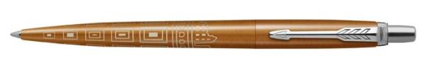 Guľôčkové pero, 0,7 mm, strieborný klip, vzorované telo, PARKER, "Royal Jotter Róma", modr 3