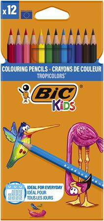 Farebné ceruzky, sada, BIC KIDS "Tropicolors", 12 rôznych farieb 1