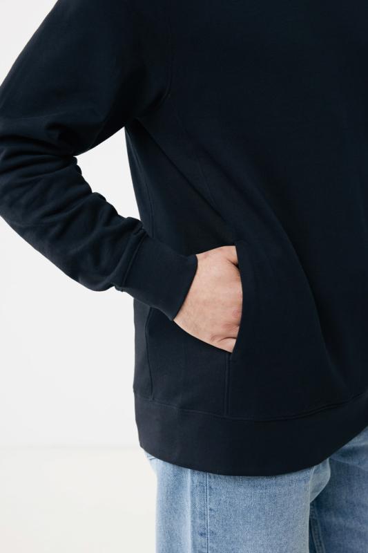 Mikina s bočnými vreckami IQONIQ Yengo z rec. bavlny čierna 4XL 18