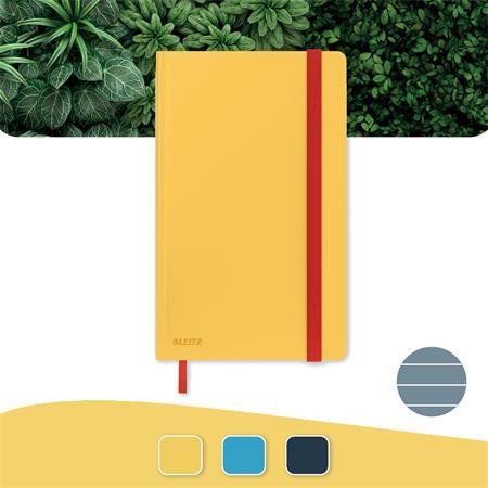 Záznamová kniha, A5, linajková, 80 listov, tvrdá obálka, LEITZ "Cosy Soft Touch", matná žl 2