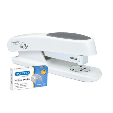 Zošívačka, 24/6, 20 listov, antibakteriálna, RAPESCO "Germ-Savvy ECO Sting Ray", biela 1