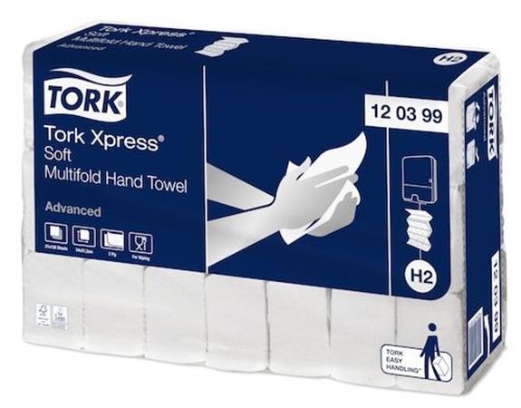 Papierové utierky, Interfold, 2-vrstvové, 136 útržkov, H2 systém, Advanced, TORK "Xpress S