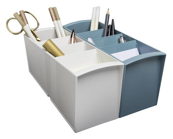 Stolový organizér, multifunkčný, 4 priehradky, 8x23x11 cm, EXACOMPTA "Autentik", biele 5