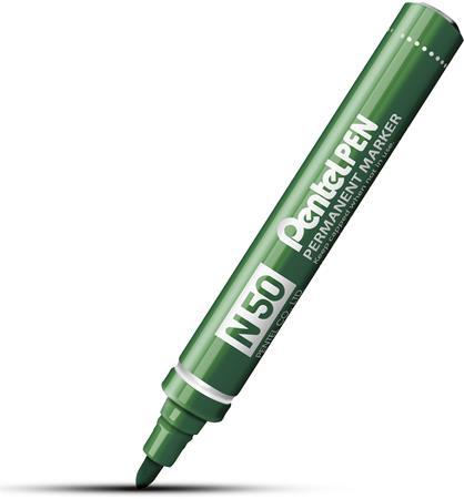 Permanentný popisovač, 2 mm, kužeľový hrot, PENTEL "N50", zelená 1