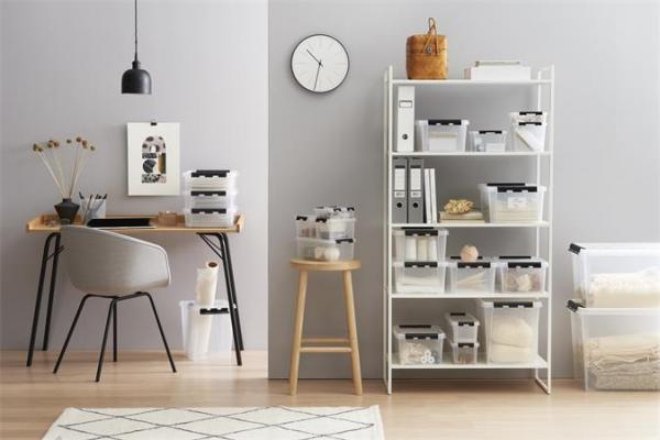 Úložný box, plastový, 3,6 l, čierne úchytky, SMARTSTORE "Classic 5", priehľadný 7
