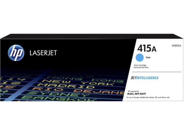 W2031A laserový toner, k tlačiarňam Color LaserJet Pro M454, MFP M479, HP 415A, cyán, 2,1k 1