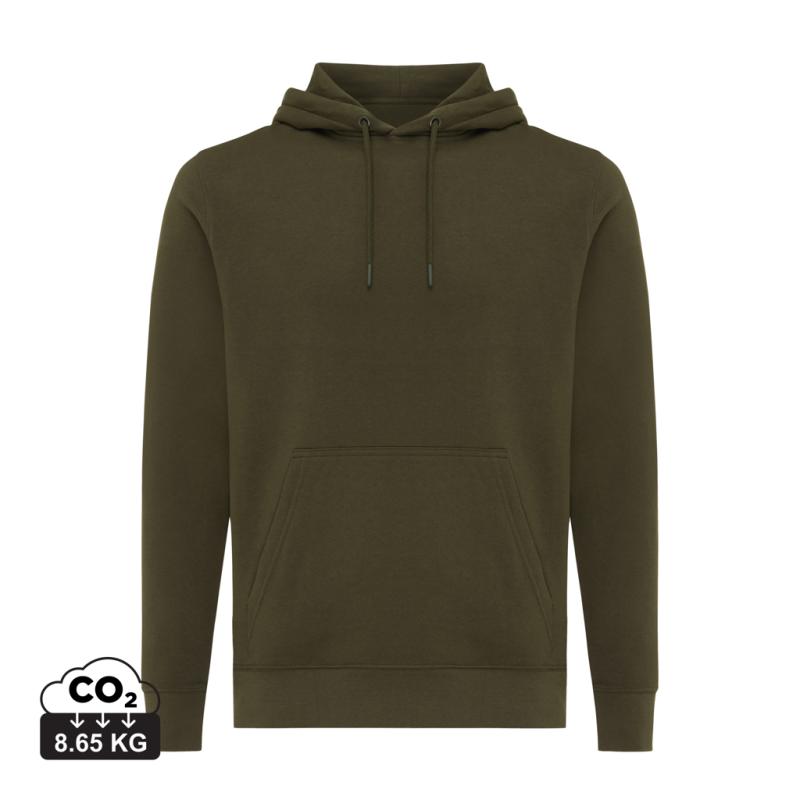 Ľahká mikina s kapucňou IQONIQ Rila z recykl. bavlny khaki XS