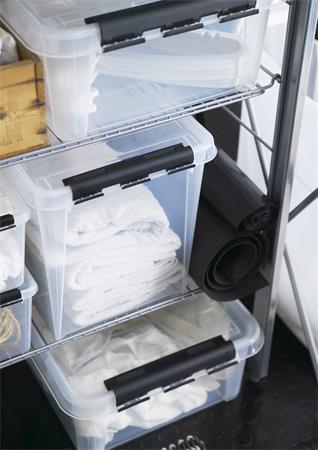 Úložný box, plastový, 25  l, čierne úchytky, SMARTSTORE "Classic 16", priehľadný 4