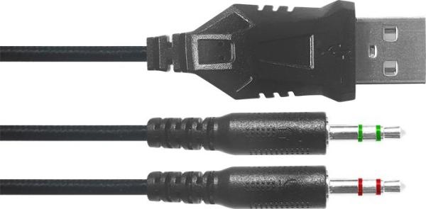 Náhlavné slúchadlá, drôtové, gaming, 2x3.5 mm jack + USB-A, SPEEDLINK "Voltor LED", čierna 4