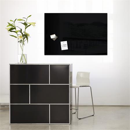 Magnetická sklenená tabuľa, 60x40 cm, SIGEL "Artverum® ", čierna 7
