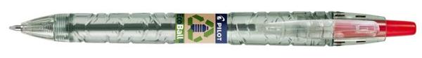 Guľôčkové pero, 0,27 mm, stláčací mechanizmus, PILOT "B2P EcoBall", červené 1