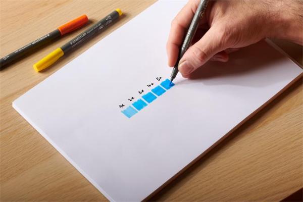 Fixka v tvare štetca, sada, STAEDTLER "Pigment brush 371", 12 rôznych základných farieb 9