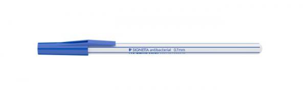 Gulôčkové pero, displej, 0,7 mm, s vrchnákom, antibakteriálne, ICO "Signetta", modrá 3