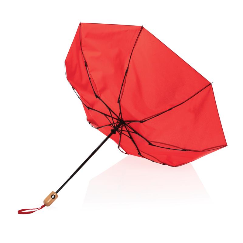 21" bambus auto-open/close dáždnik Impact zo 190T RPET AWARE červená 3