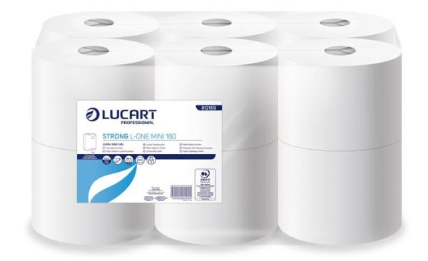 Toaletný papier, 2-vrstvový, 12-kotúčový, LUCART "Strong L-One mini 180", snehobiela 1