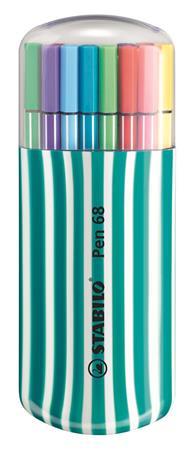 Fixky, sada, 1 mm, tyrkysové puzdro, STABILO "Pen 68 Zebrui", 20 rôznych farieb 1