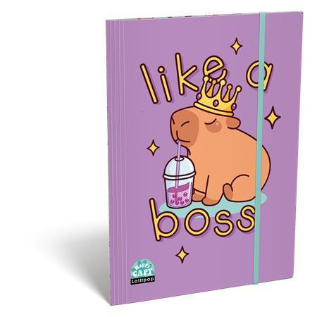 Doska s gumičkou, kartón, A4, LIZZYSULI, Lollipop Capibara 1