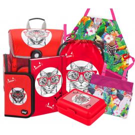BAAGL SET 7 Kočka: aktovka, penál, sáček, desky, box, zástěra, kapsář